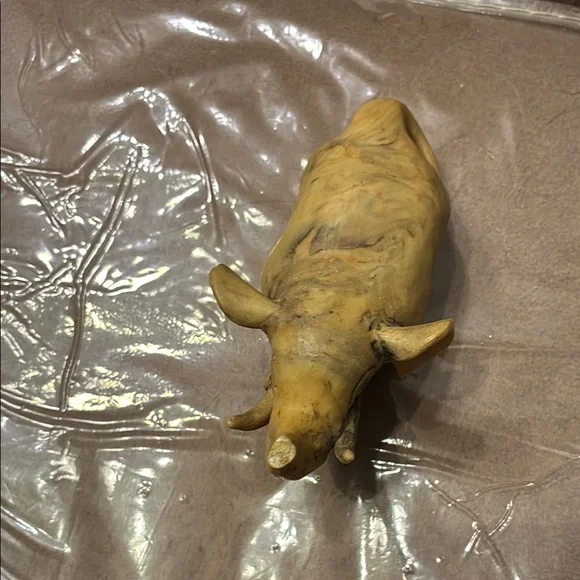 Vintage Handcrafted Tan Elephant Sculpture - Picture 9 of 9